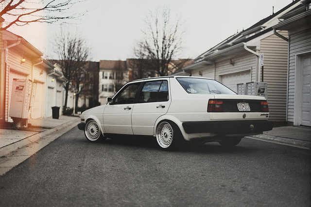  VW Daily Scraped mk2 white stretch bbs rs Stanced 1 Comment 